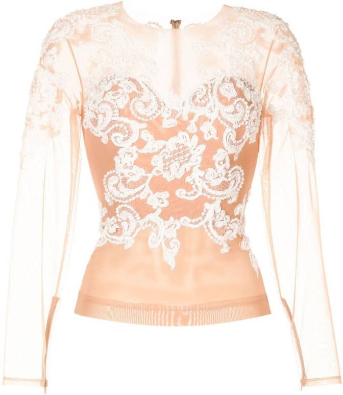 Zuhair Murad Zijden top Roze - Foto 1