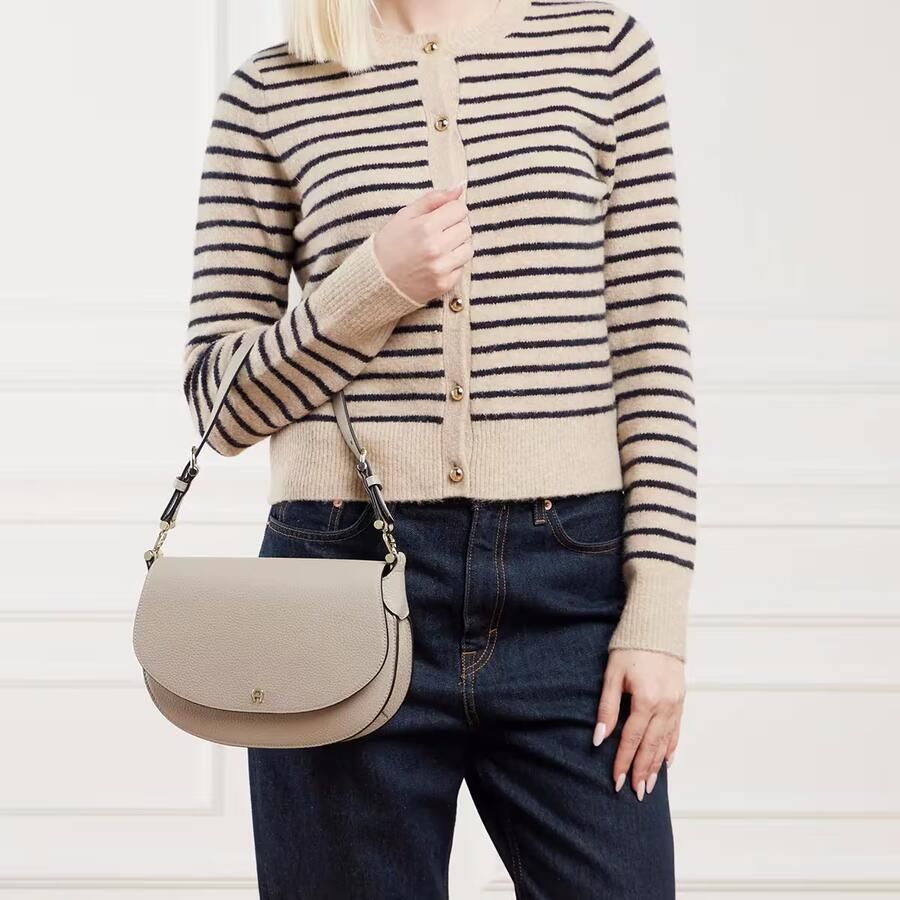 Aigner Klassieke Halvemaan Schoudertas Beige Dames - Foto 2