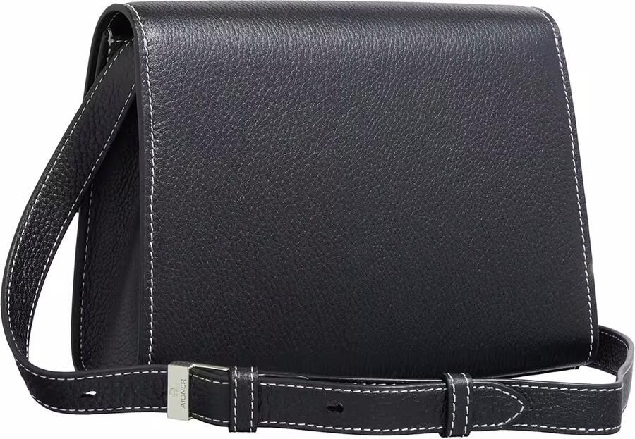 Aigner Elegante Schoudertas met Gouden Details Black Dames