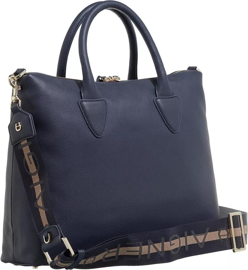 Aigner Elegante leren handtas met gouden details Blue Dames