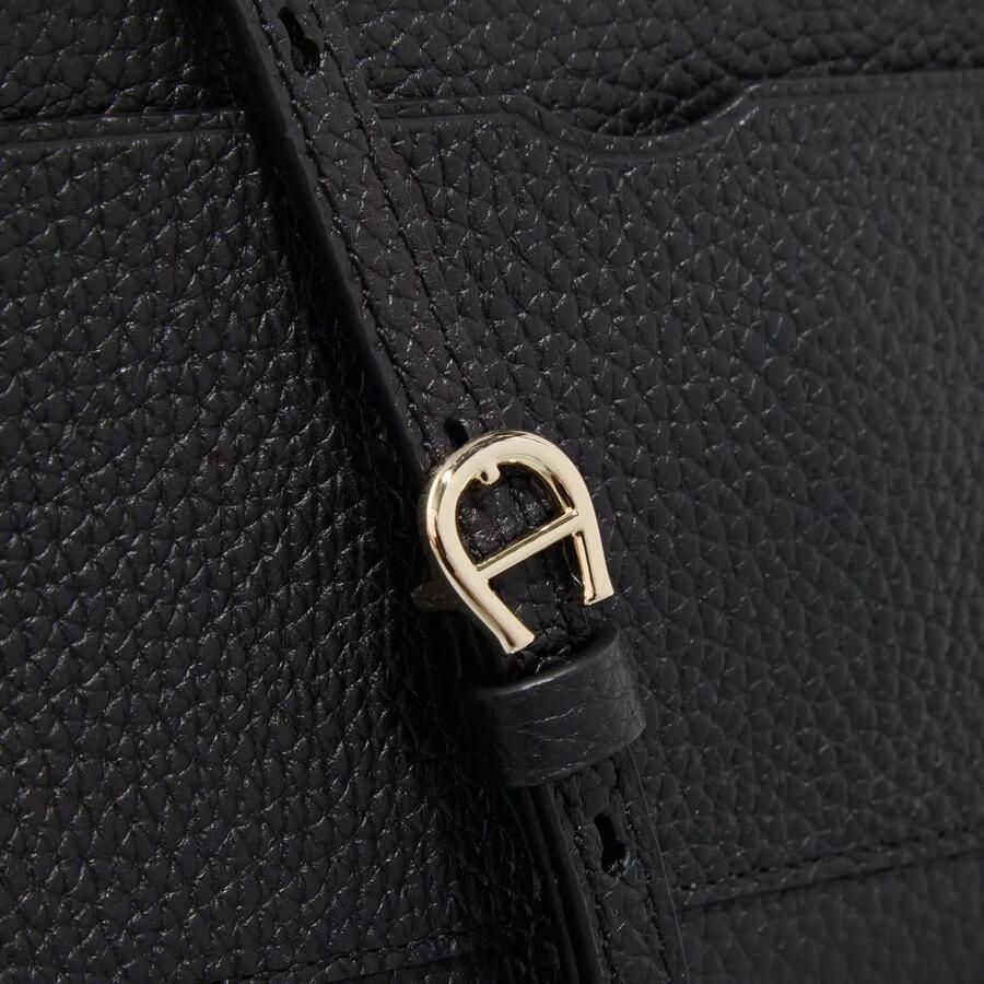 Aigner Compacte leren schoudertas met kaartsleuven Black Dames - Foto 2