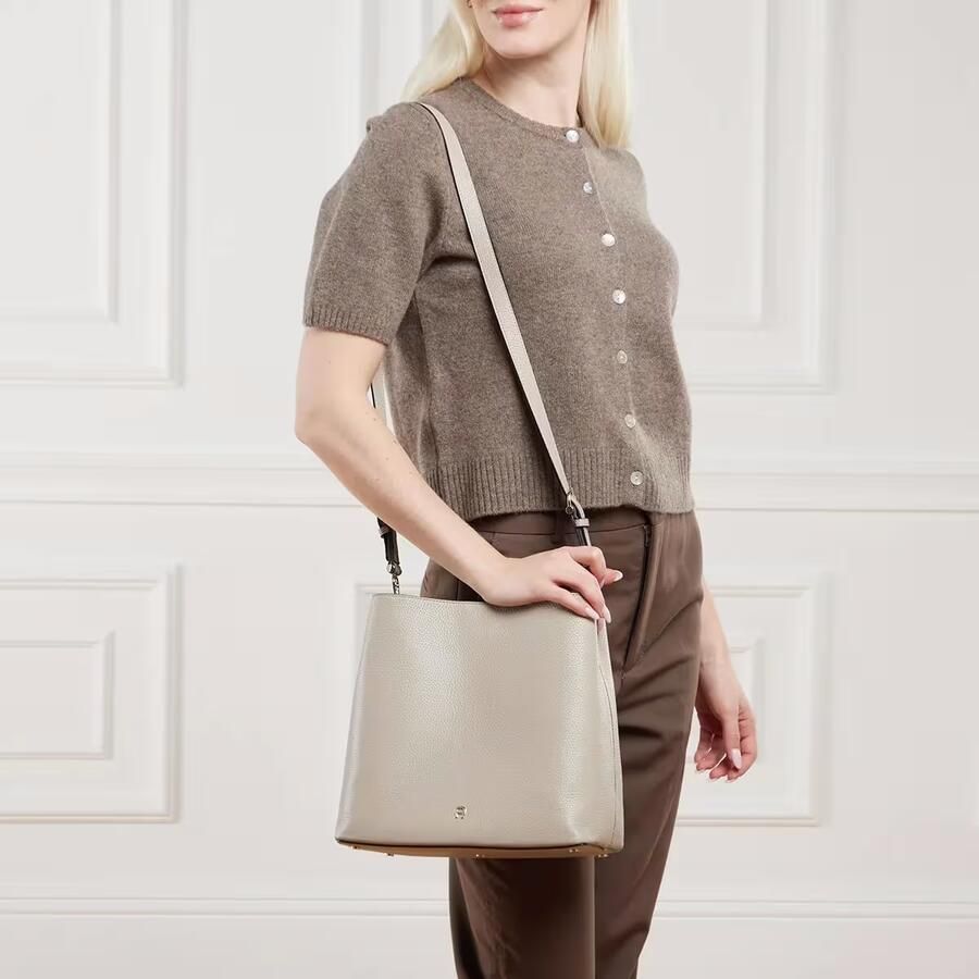 Aigner Uitbreidbare Handvat Emmer Tas Beige Dames - Foto 3