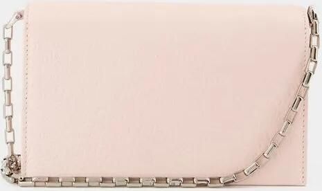 Alexander mcqueen Clutches Mini Cross Bar Purse Leather Pink Silver in roze
