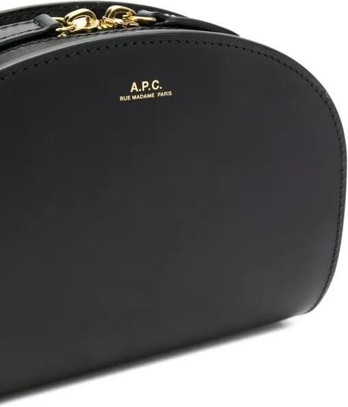 A.p.c. Kleine tas van glad leer met verstelbare riem en binnenzak Black Dames