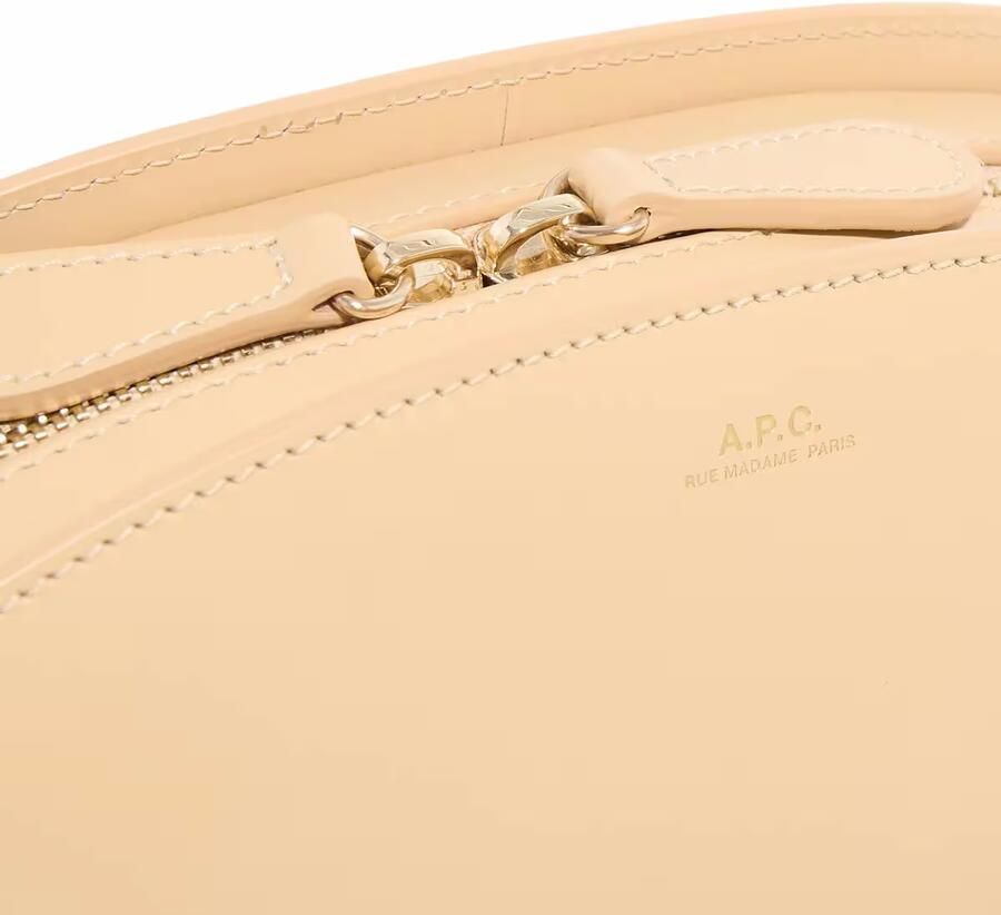 A.p.c. Beige Leren Schoudertas met Gouden Logo Beige Dames - Foto 4