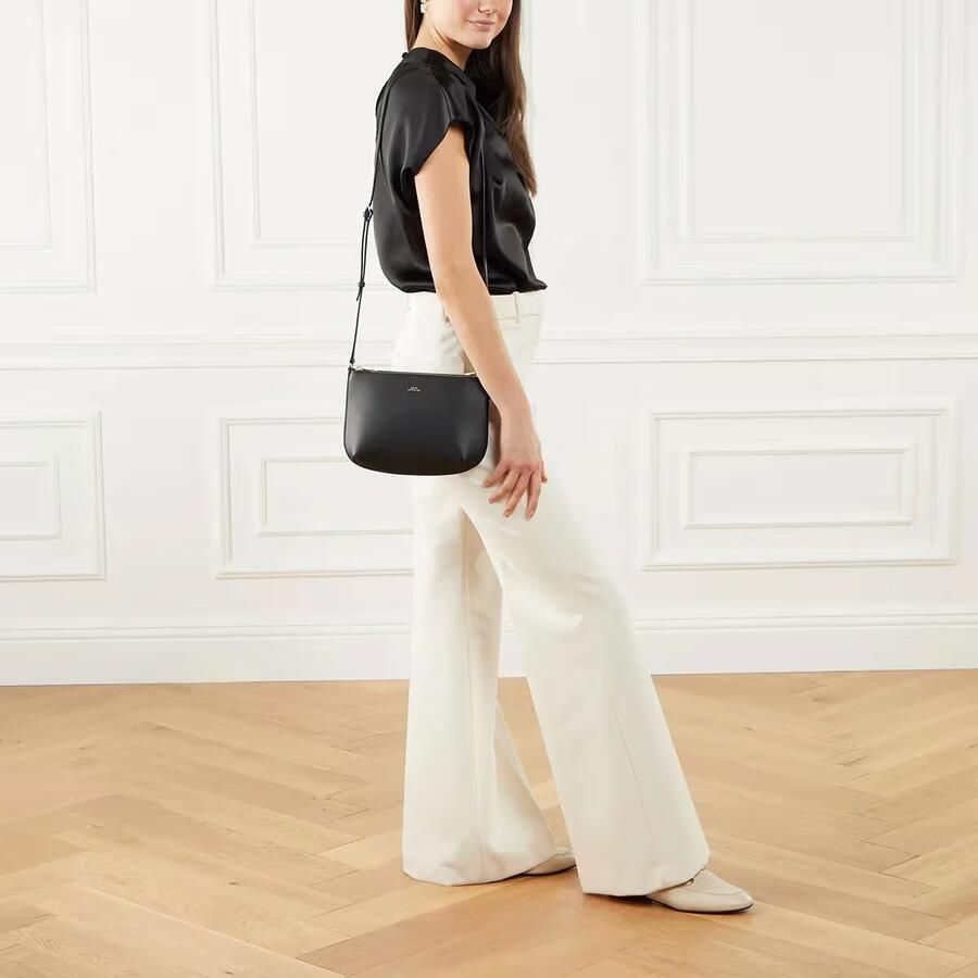 A.p.c. Zwarte leren schoudertas Black Dames