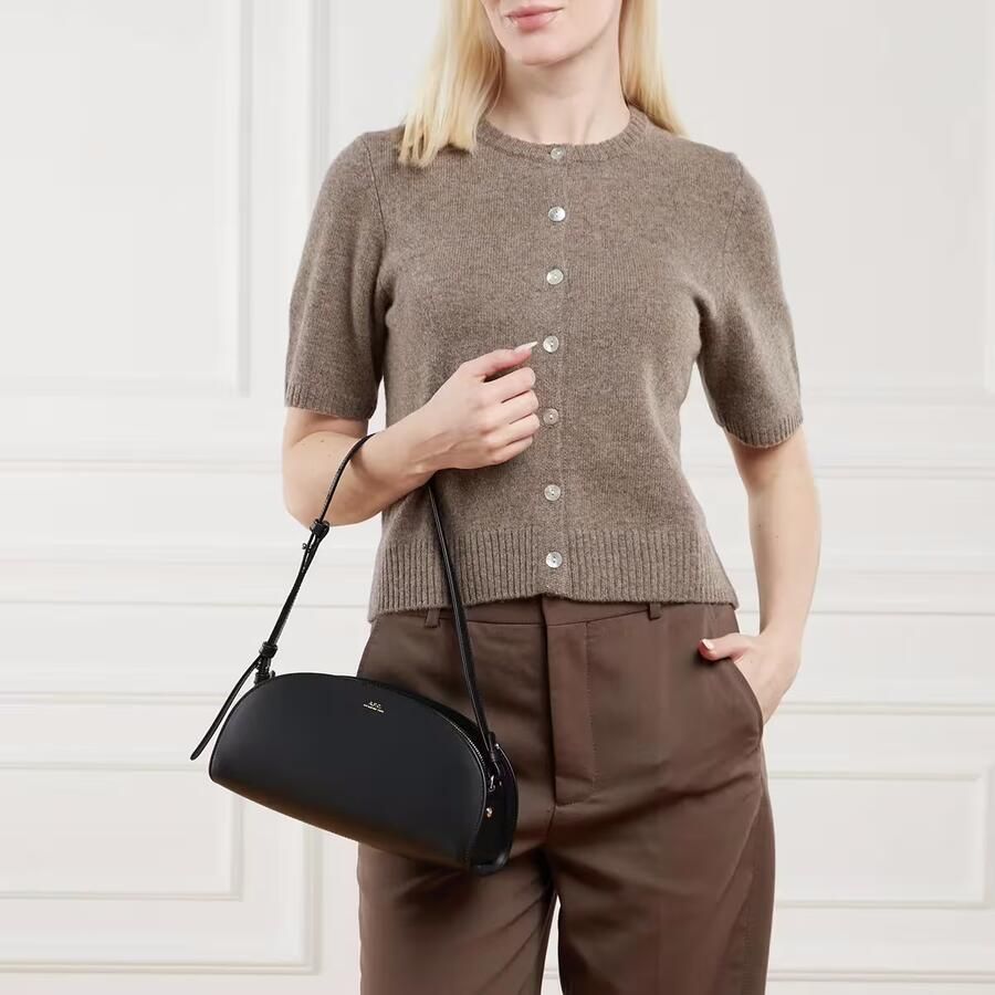 A.p.c. Leren schoudertas met verstelbare handvat Black Dames - Foto 2