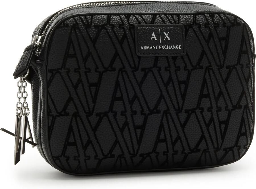 Emporio Armani Zwarte cameratas met overal logo Black Dames