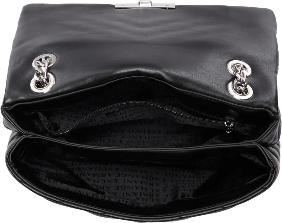 Armani Exchange Zwarte Schoudertas Elegant Ontwerp Black Dames