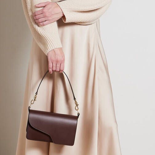 TORY BURCH Shoppers Robinson Spazzolato Convertible Crescent Bag in zwart