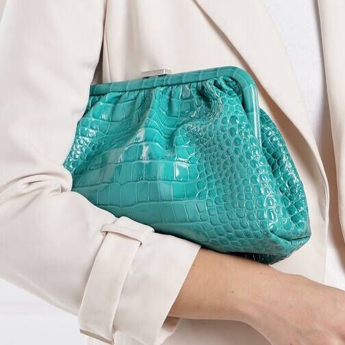 Balenciaga Crossbody bags Cloud Clutch With Strap Croc Print Leather in blauw