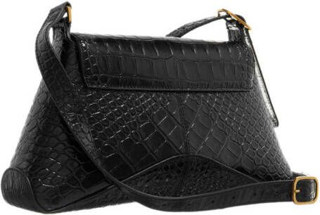 Balenciaga Crossbody bags Flap Street Bag Shiny Super Embossed Crocodile in zwart