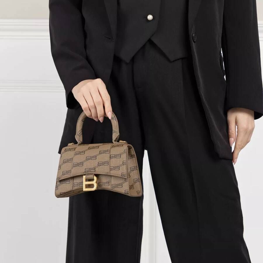 Balenciaga Crossbody bags Hourglass Top Hand XS in bruin
