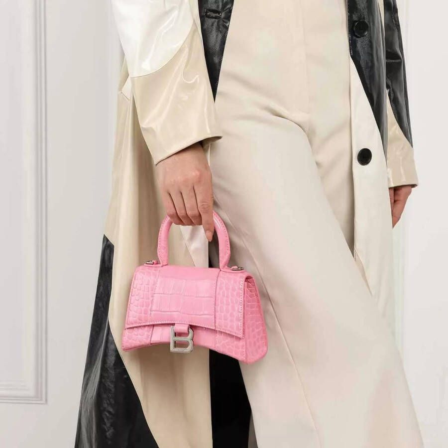 Balenciaga Crossbody bags Hourglass Top Handle XS Shoulder Bag in poeder roze