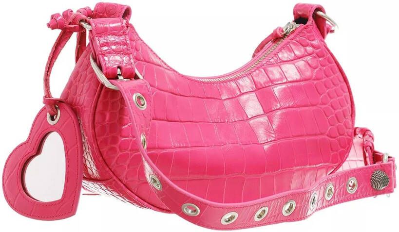 Balenciaga Crossbody bags Le Cagole XS Shoulder Bag Crocodile Embossed in roze