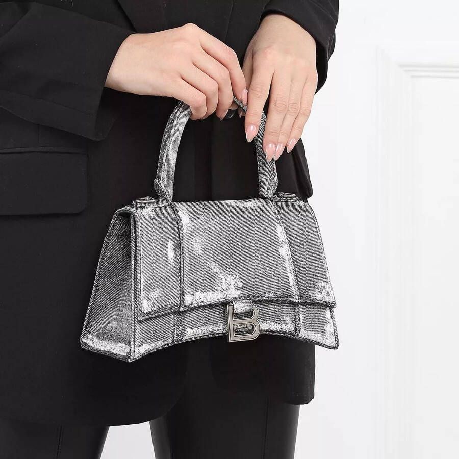 Balenciaga Crossbody bags Small Hourglass Denim Handbag with Print in grijs