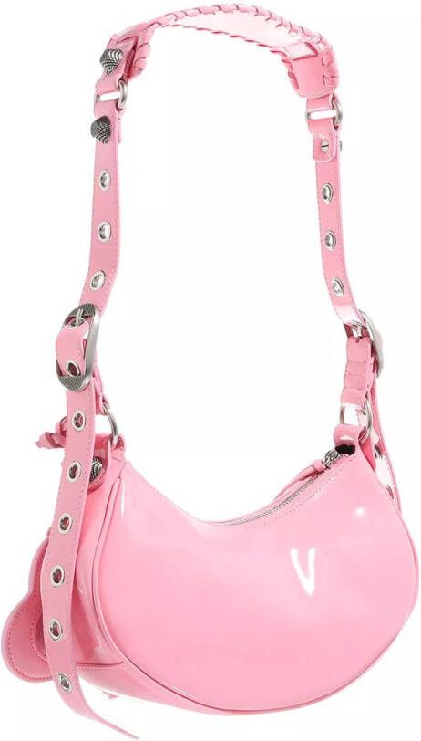 Balenciaga Hobo bags Le Cagole XS Shoulder Bag in Patent Fabric in poeder roze