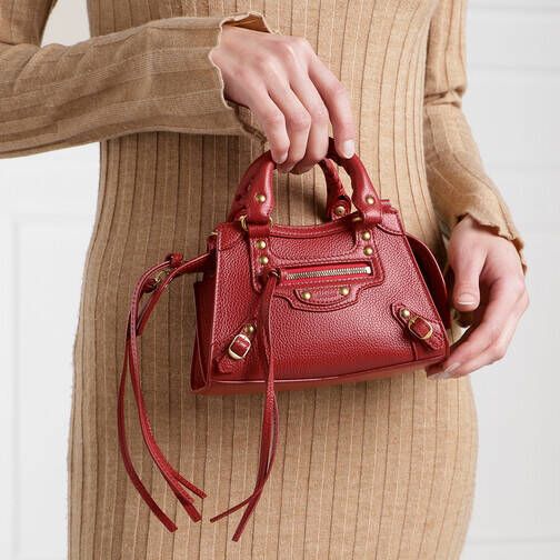 Balenciaga Satchels Neo Classic City Nano Bag Grained Calfskin in light red