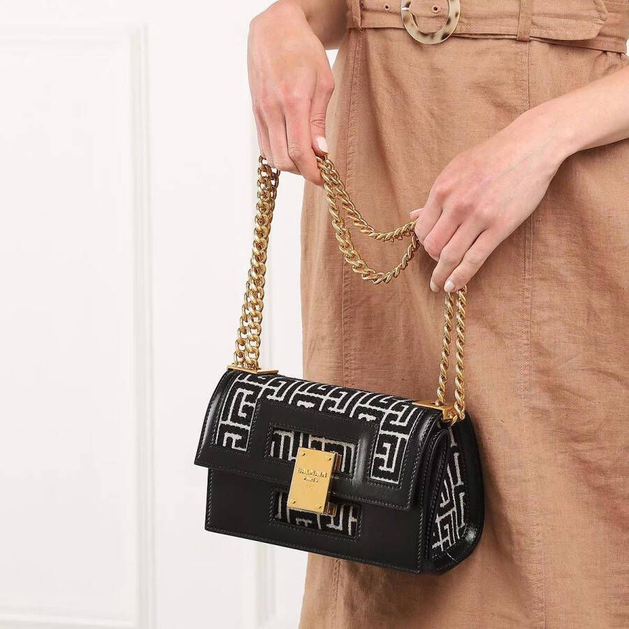 Balmain Totes Small 1945 Heritage Monogram Bag in beige