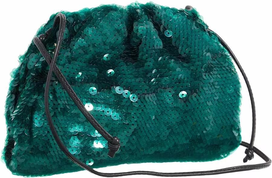 Bottega Veneta Crossbody bags Sequin-Embellished Ruched Crossbody Bag in groen
