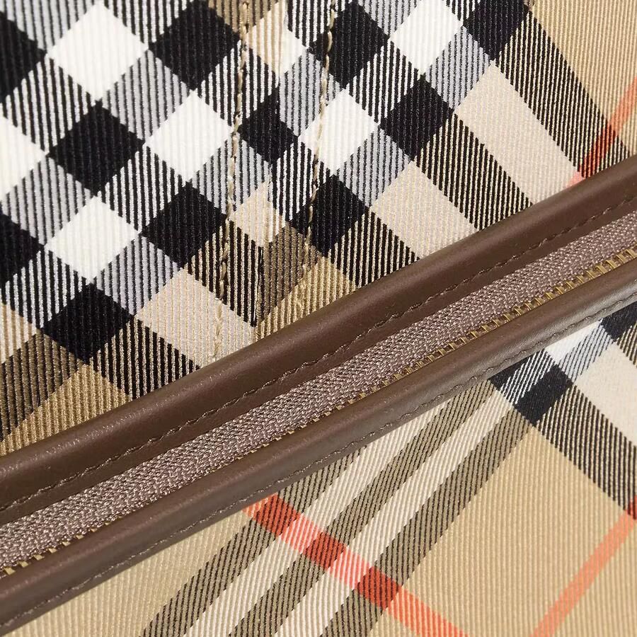 Burberry Schouder Tote Tas met Leren Afwerking en Verwijderbare Pouch Beige Dames