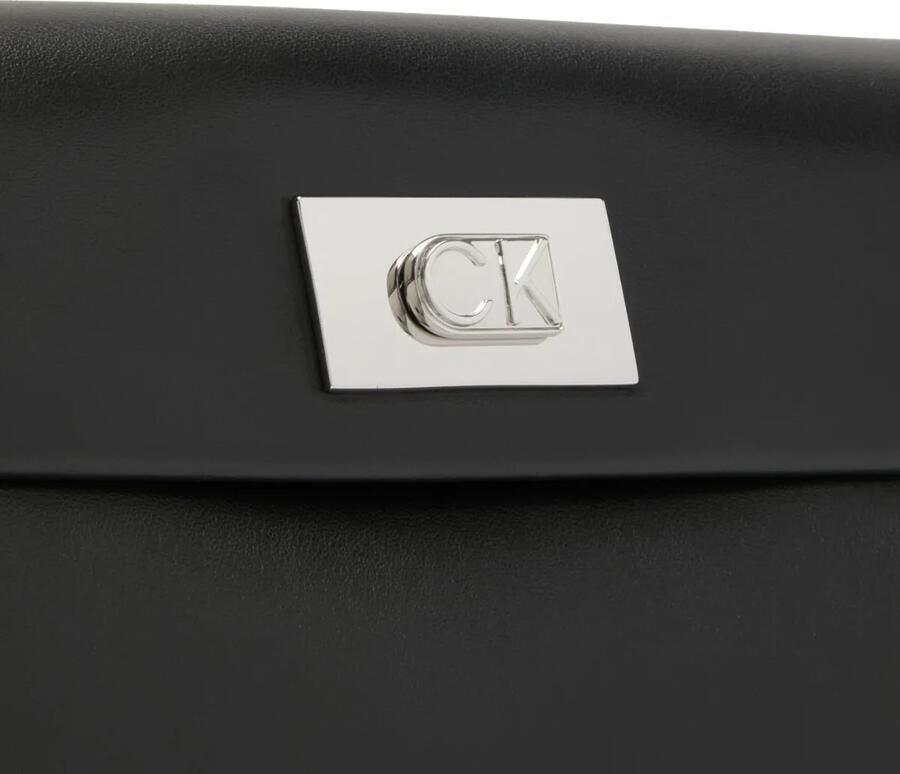 Calvin Klein Zwarte Dames Schoudertas Drukknoop Sluiting Black Dames - Foto 2