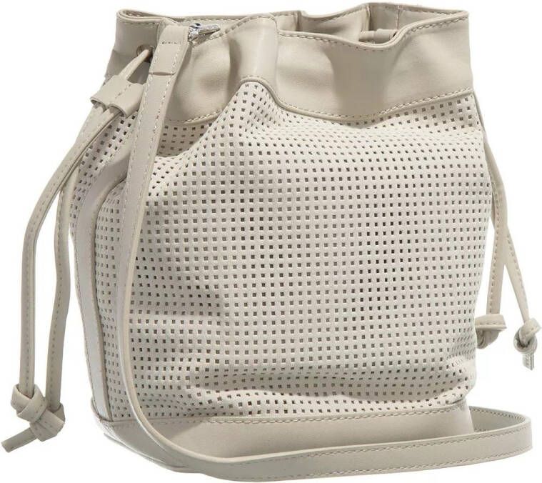 Calvin Klein Satchels Re-Lock Drawstring Bag Small Perf in beige