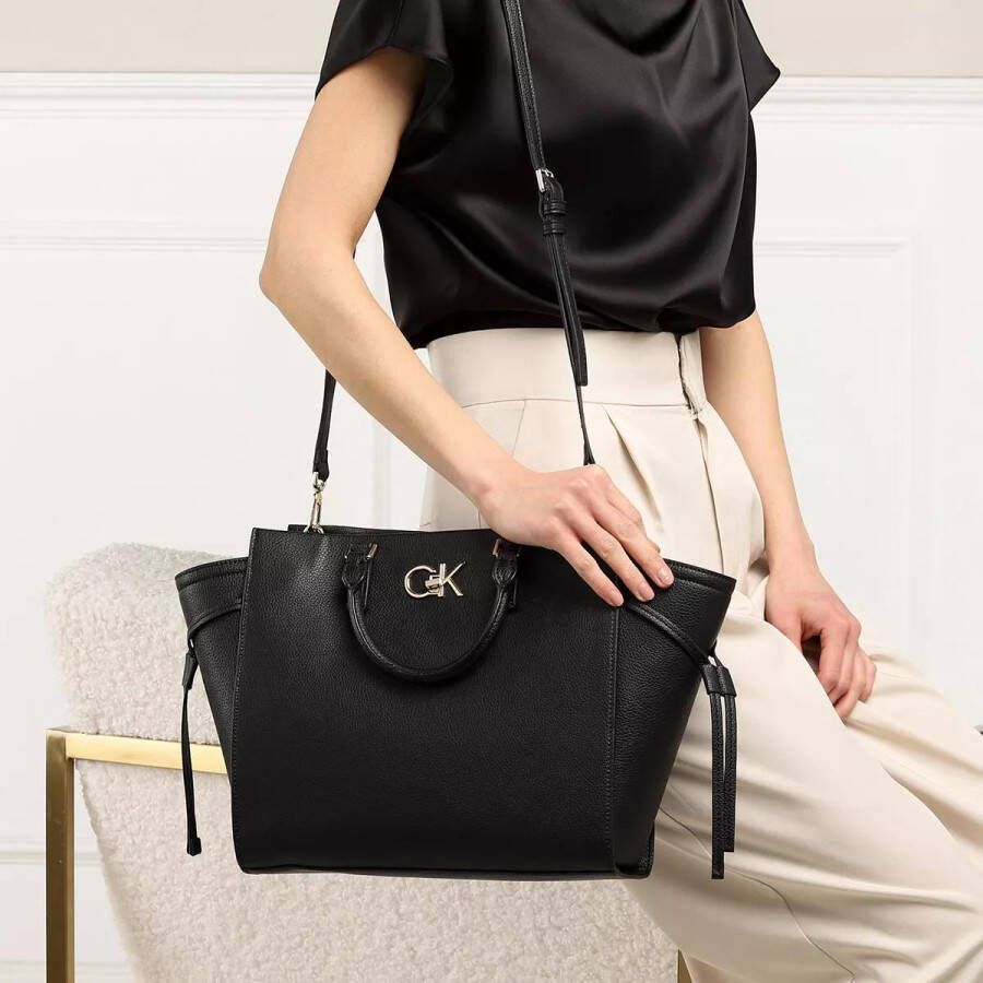 Calvin Klein Totes Re-Lock Drawstring Tote Bag in black
