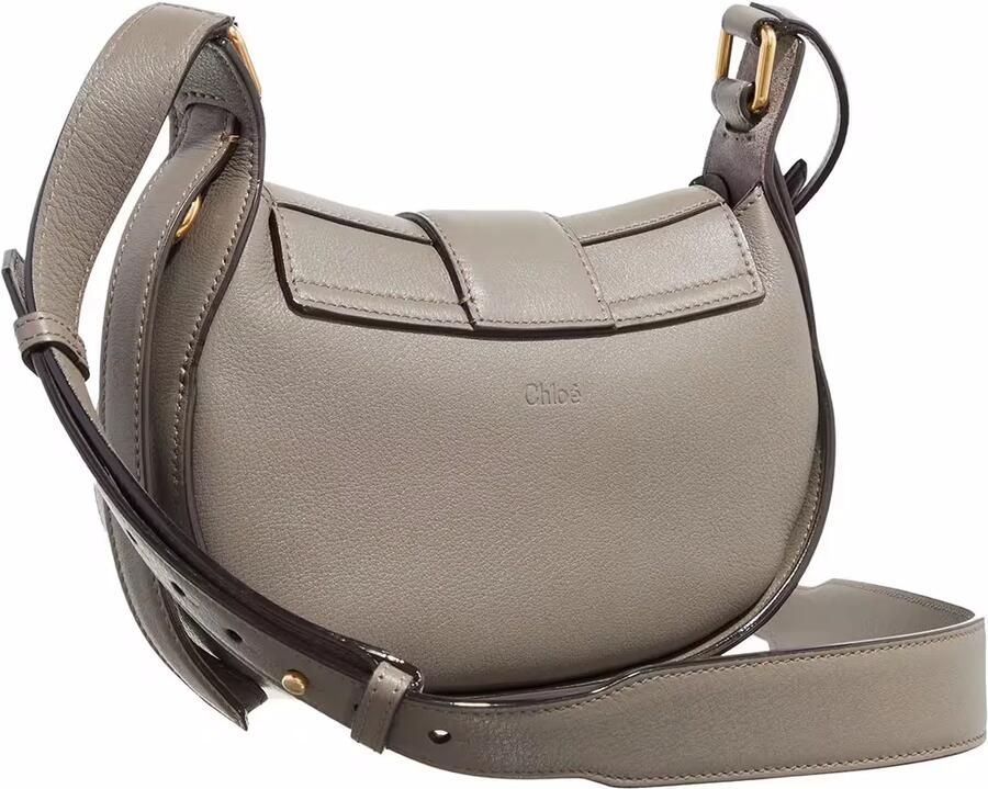 Chloé Gestructureerde Saddle Bag Gray Dames