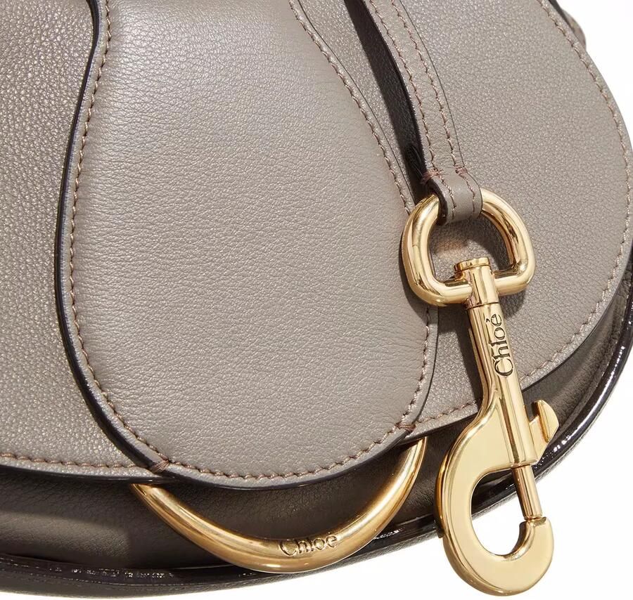 Chloé Gestructureerde Saddle Bag Gray Dames - Foto 2