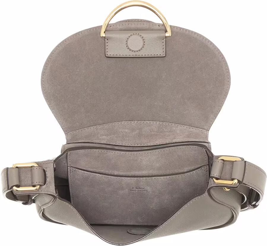 Chloé Gestructureerde Saddle Bag Gray Dames - Foto 3