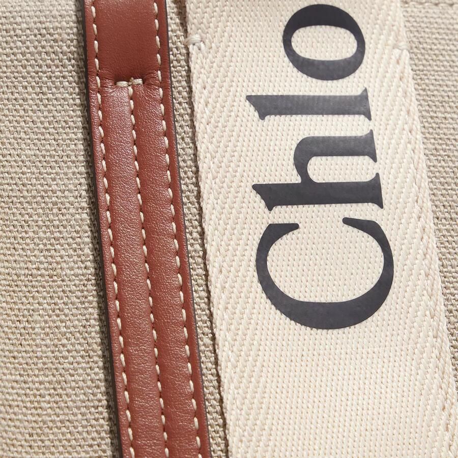Chloé Stijlvolle Canvas Handtas met Leren Afwerking Brown Dames - Foto 2