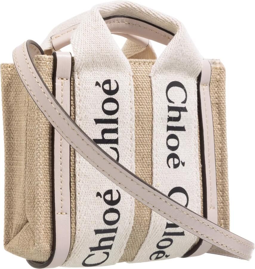 Chloé Houten Nano schoudertas Beige Dames