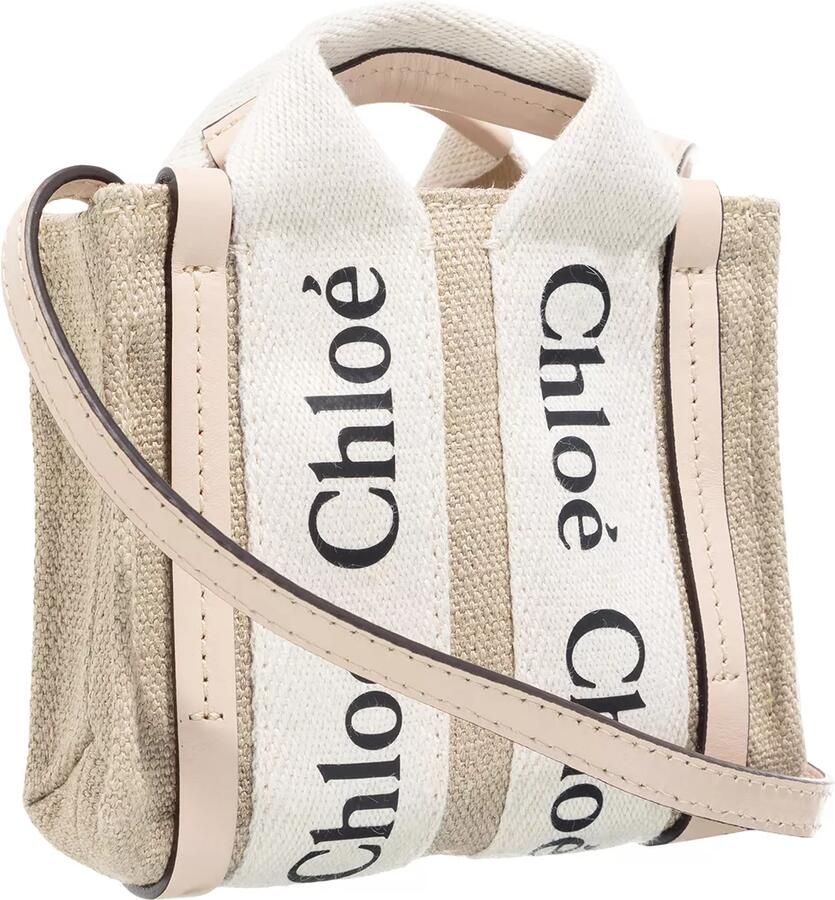 Chloé Woody Nano schoudertas Beige Dames