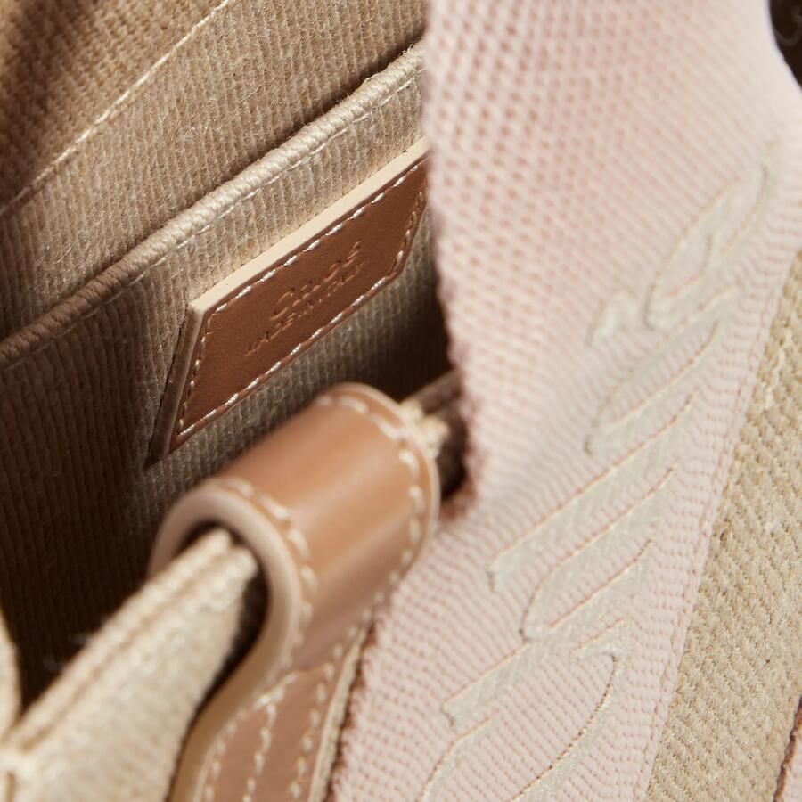 Chloé Beige Canvas Tote Tas met Geborduurd Logoband Beige Dames - Foto 2