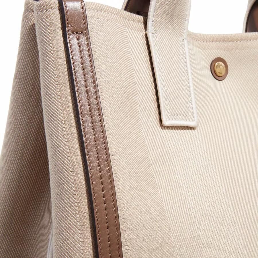 Chloé Logo Print Beige Handtas in Katoenen Canvas Beige Dames - Foto 2