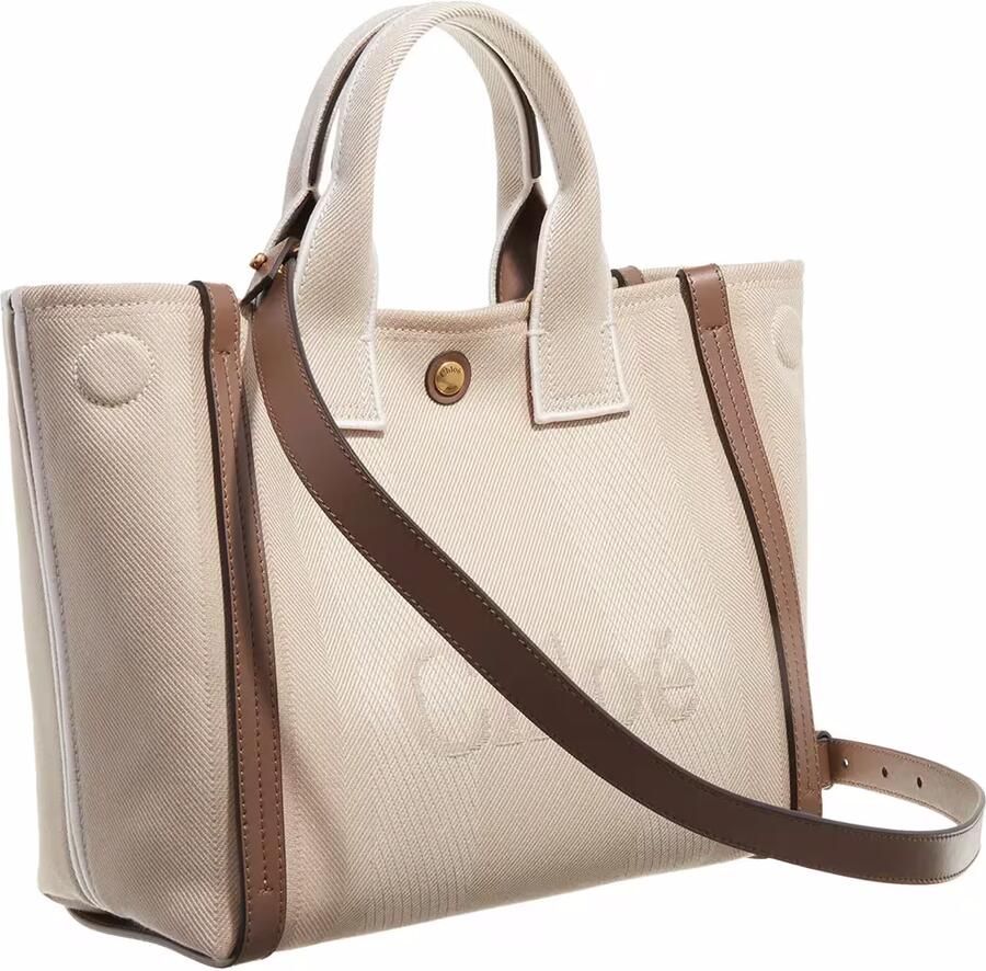 Chloé Beige Schoudertas met Drukknoopsluiting Beige Dames - Foto 3