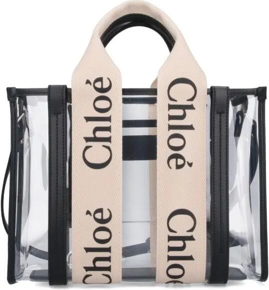 Chloé Shoppers & Totes Small "Woody" Transparent Tote Bag in transparant