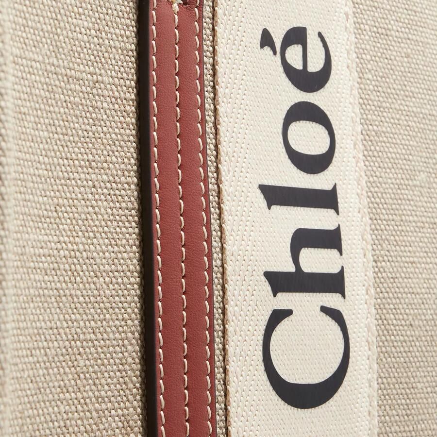 Chloé Iconische Canvas Schoudertas met Leren Afwerking Beige Dames - Foto 2