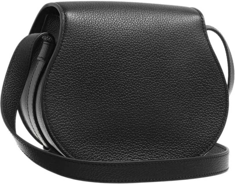 Chloé Zwarte Leren Kleine Marcie Crossbody Tas Black Dames