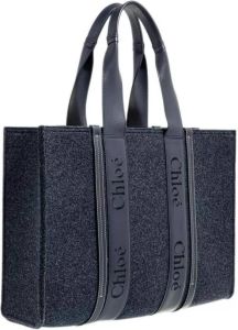 Chloé Shoppers Large Woody Shopper Leather in navy
