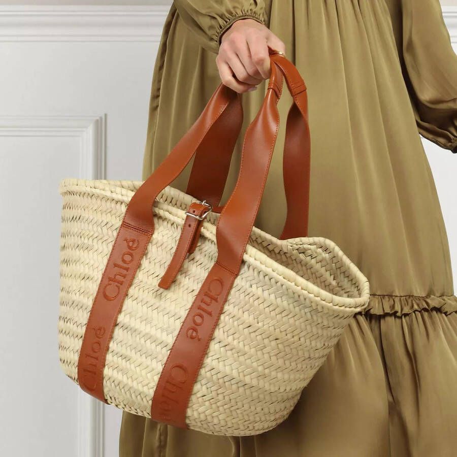Chloé Sense Medium Basket Bag Modieuze Stijl Beige Dames