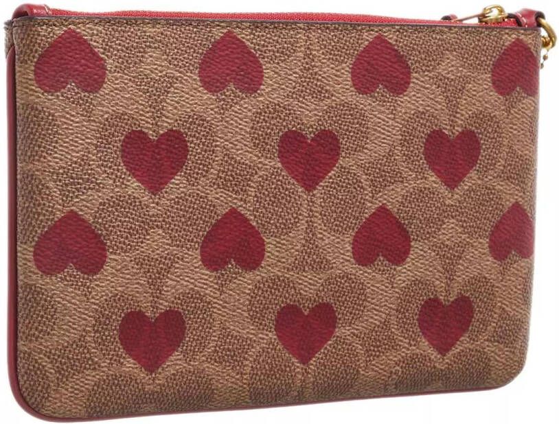 Coach Clutches Colorblock Coated Canvas Signature With Heart Prin in beige