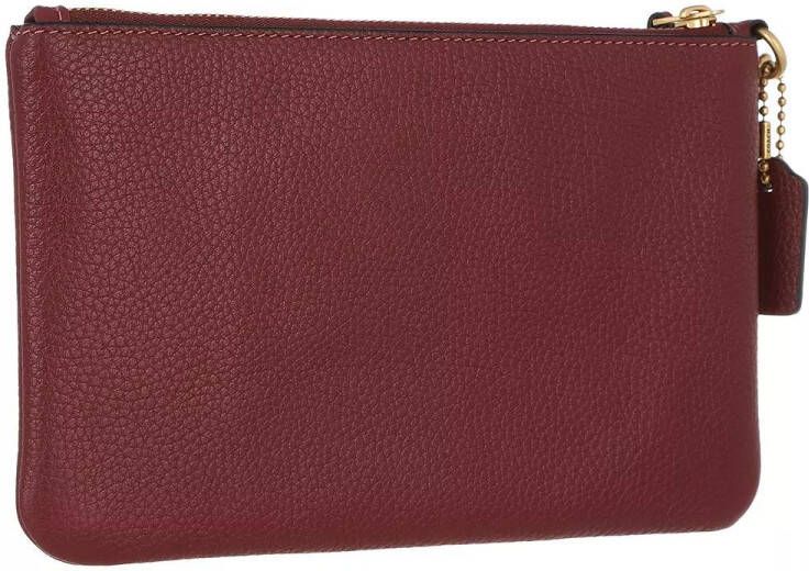 Coach Clutches Polished Pebble Small Wristlet in rood