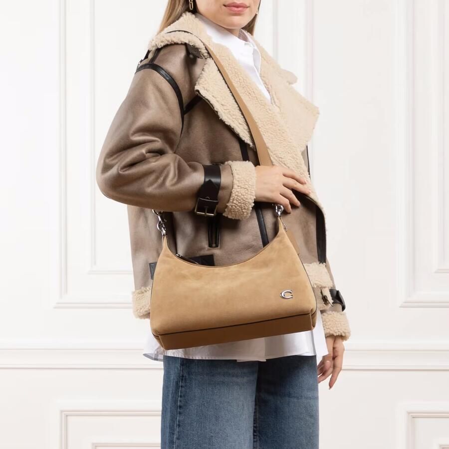 Coach Crossbody bags Mixed Leather Suede Juliet Shoulder Bag in beige