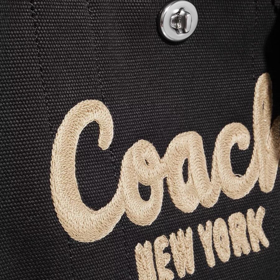Coach Geborduurd Logo Canvas Cargo Tote Tas Black Dames - Foto 4