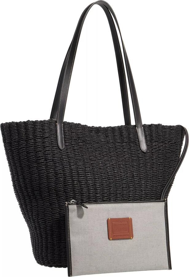 Coach Shoppers & Totes Straw Tote in zwart