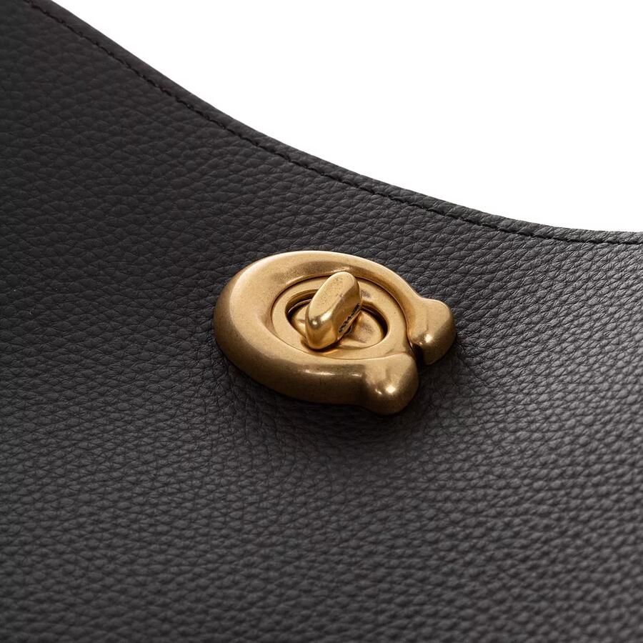 Coach Shoppers Polished Pebble Leather Willow Shoulder Bag in zwart