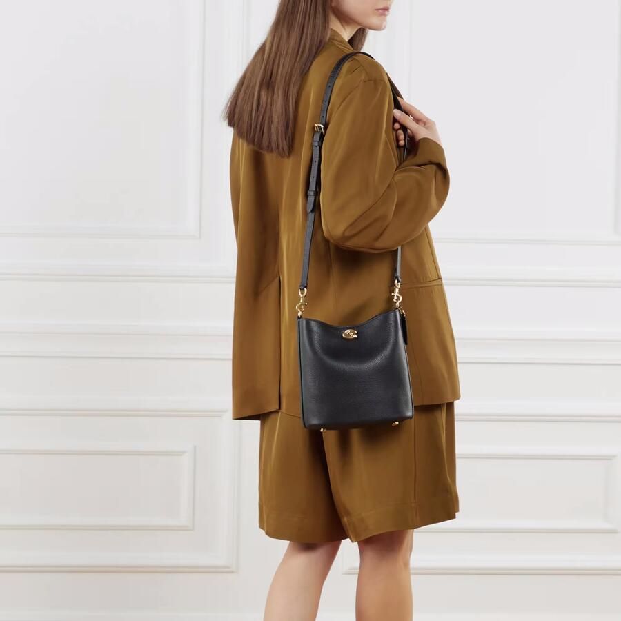 Coach Shoppers Polished Pebble Soft Willow 19 in zwart