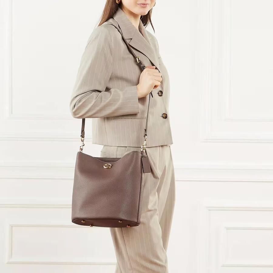 Coach Shoppers Polished Pebble Soft Willow B in bruin